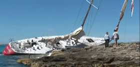 Barco nazi encallado