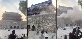 Colapso el techo de un templo chino